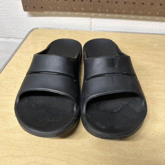 Oofos OOahh Black Recovery Support Slides Unisex Men's 9 / Women's 11 - Picture 3 of 9